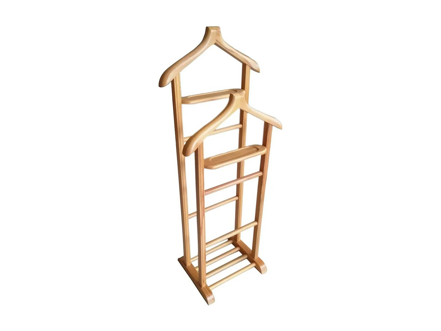 Valet de chambre double - bois clair, vide-poches SITIA