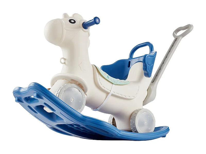 Wipppferd SucceBuy , 4-in-1 für Kleinkinder 1-3 Jahre, Reitbar, Geräuschemittig, Blau