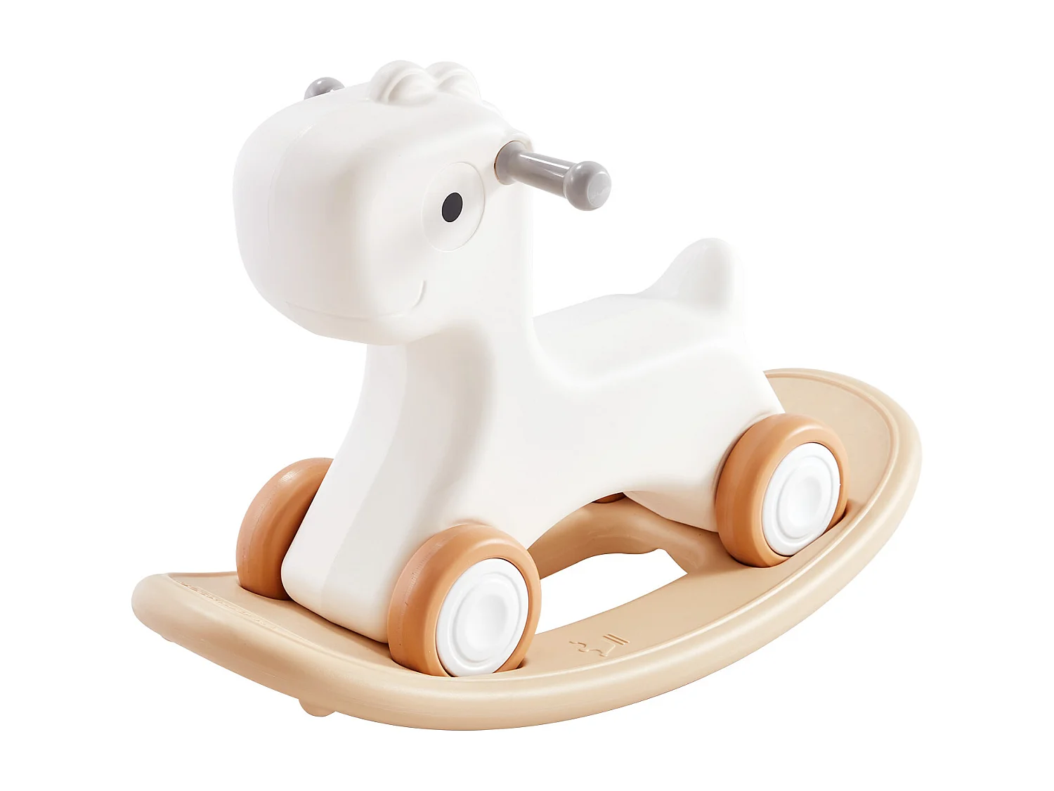 Wipppferd SucceBuy, 3-in-1 für Kleinkinder 1-3 Jahre, Reit- und Brettvariante, Weiß