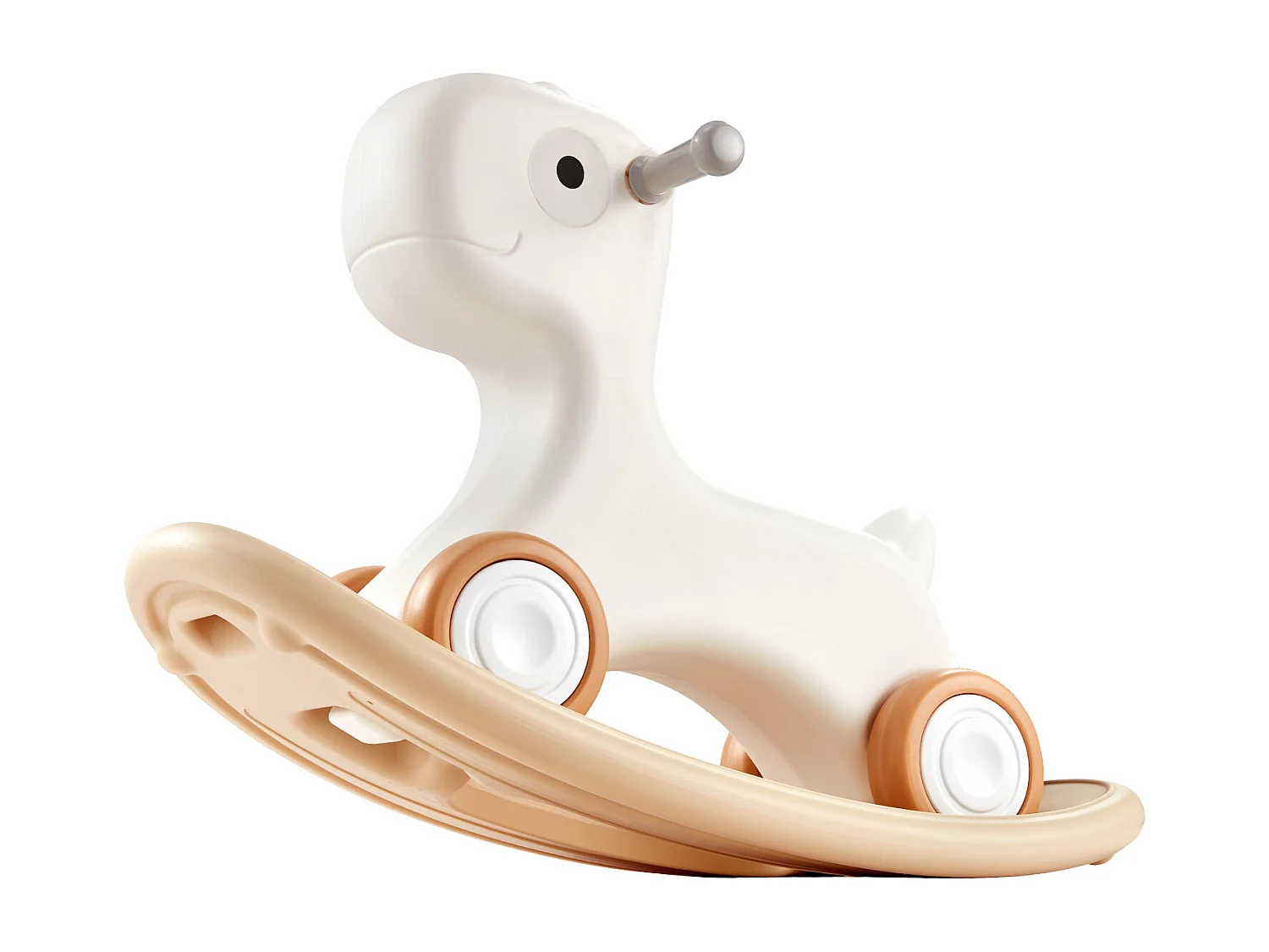 Wipppferd SucceBuy, 3-in-1 für Kleinkinder 1-3 Jahre, Reit- und Brettvariante, Weiß