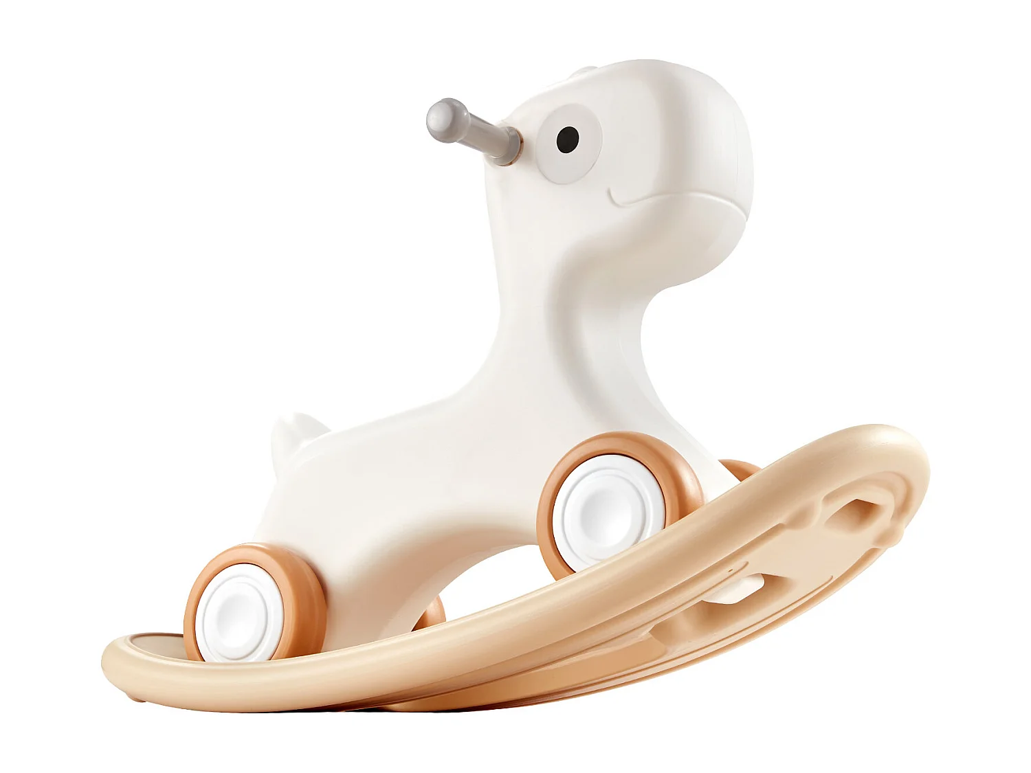 Wipppferd SucceBuy, 3-in-1 für Kleinkinder 1-3 Jahre, Reit- und Brettvariante, Weiß