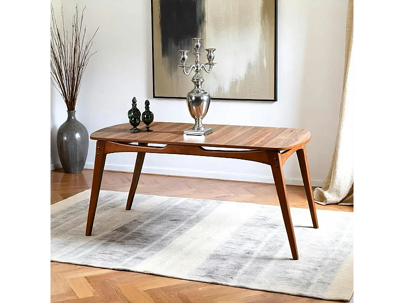 Table à manger vintage - bois brun, 160 cm DILI
