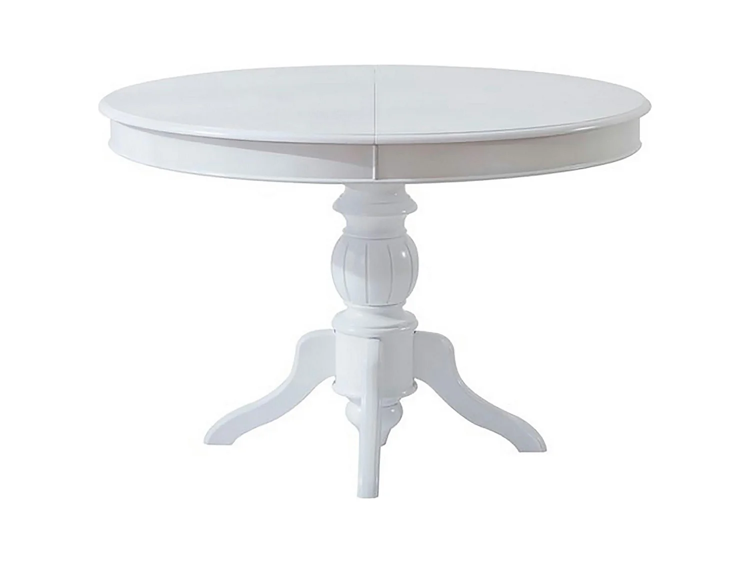 Table blanche extensible - ⌀118/158 cm, pied tourné TENA