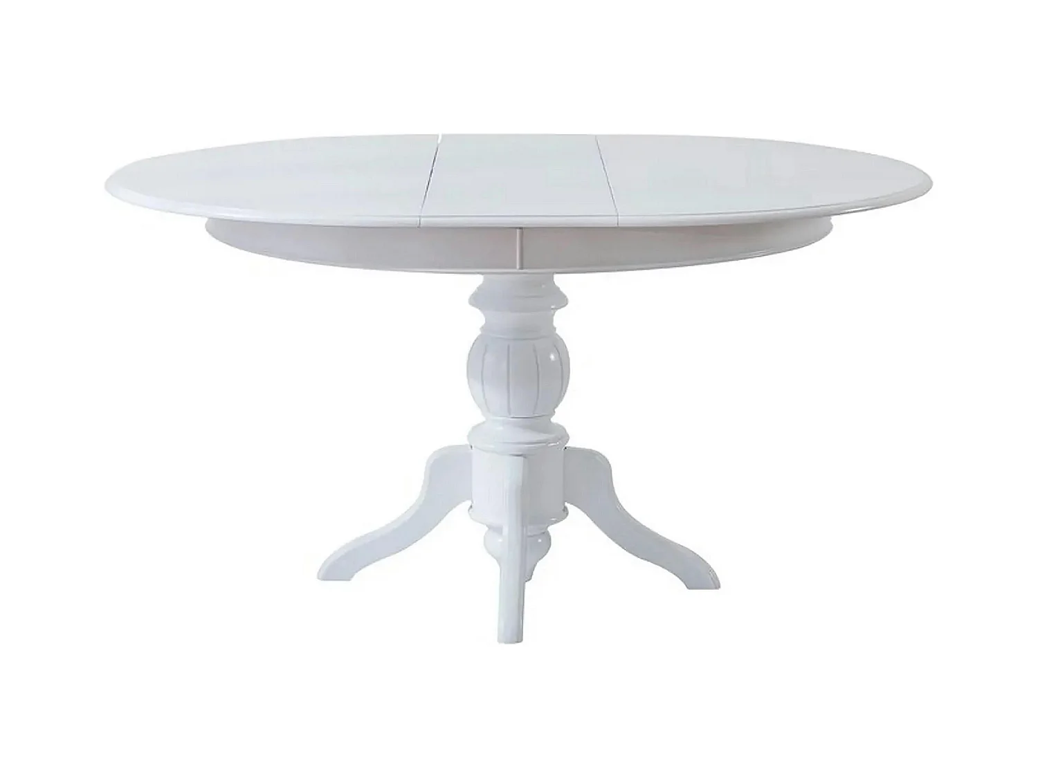 Table blanche extensible - ⌀118/158 cm, pied tourné TENA