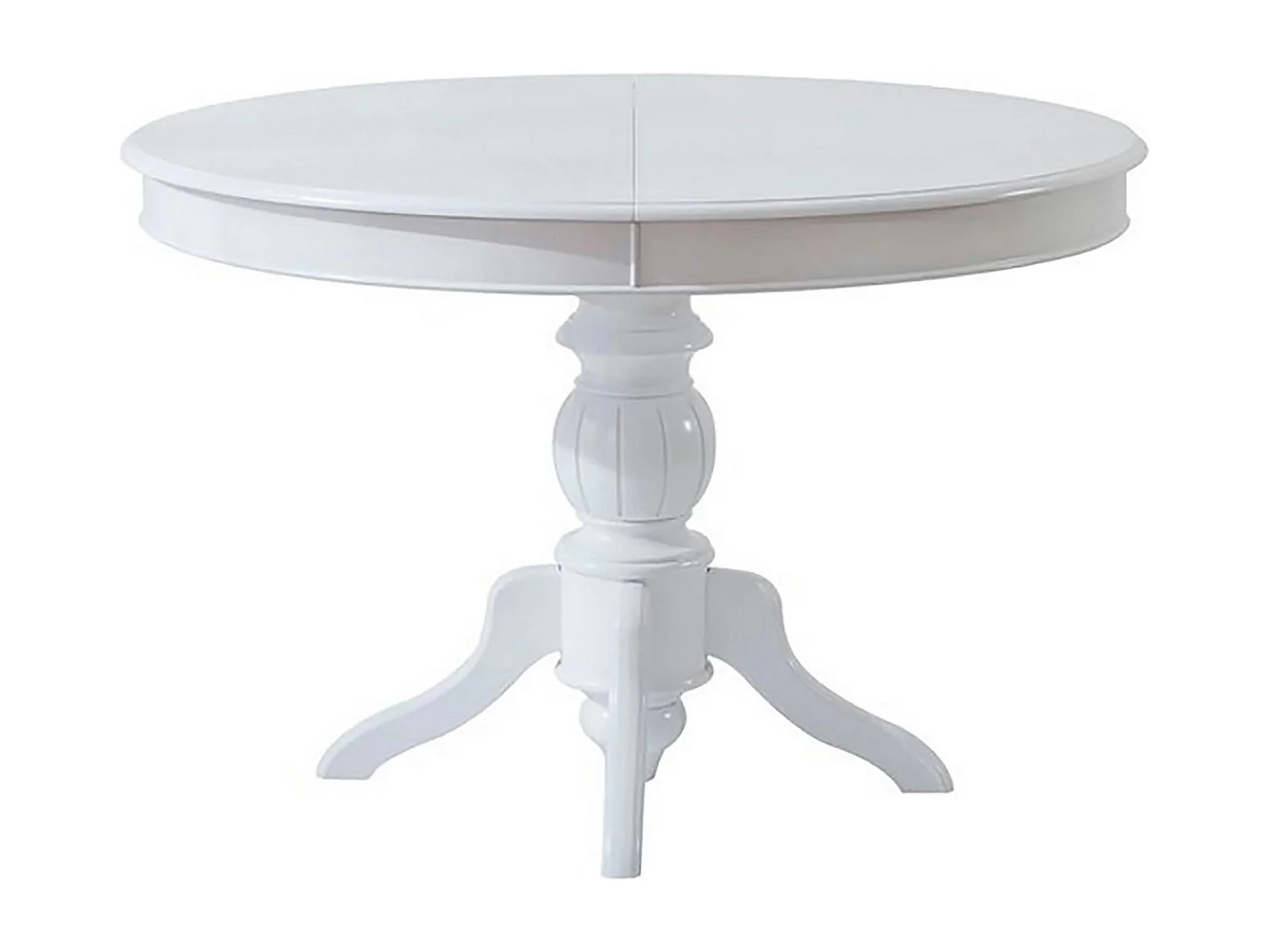 Table blanche extensible - ⌀118/158 cm, pied tourné TENA