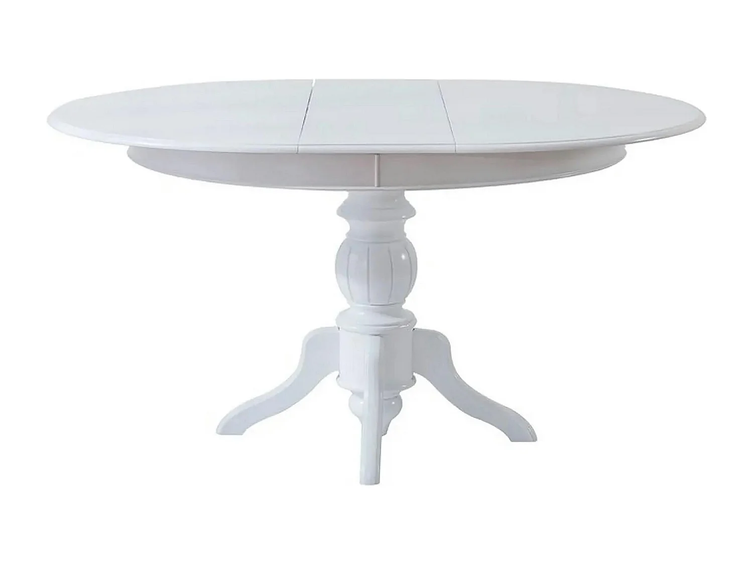 Table blanche extensible - ⌀118/158 cm, pied tourné TENA