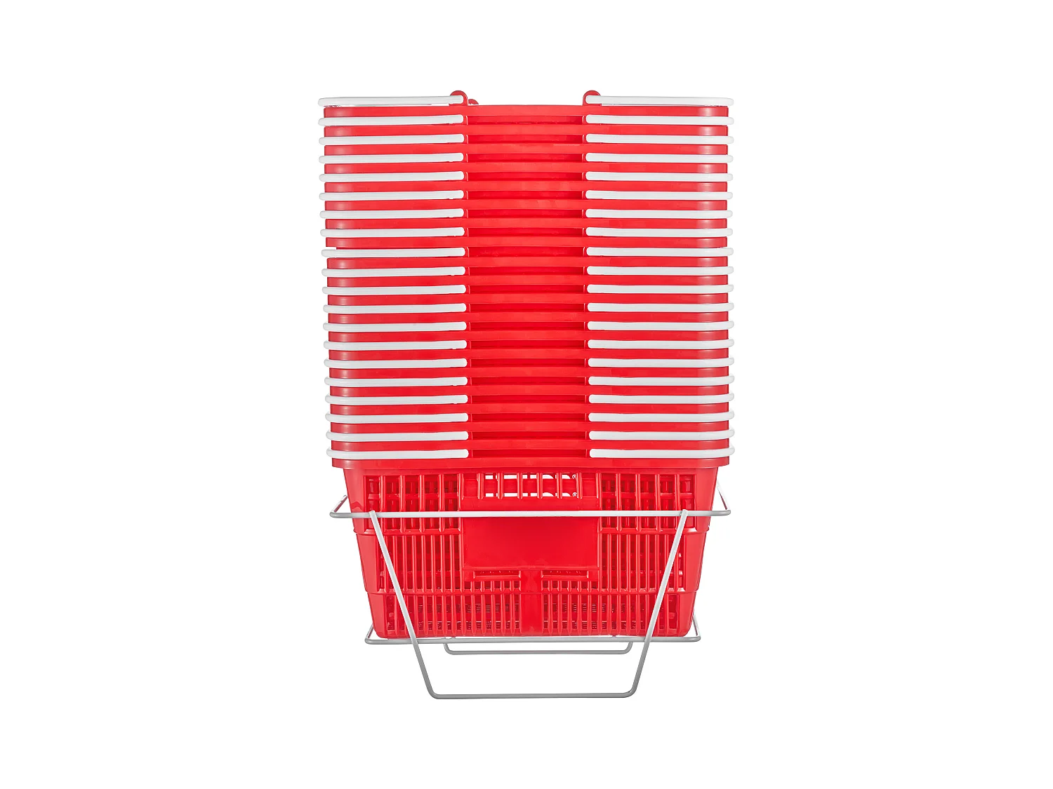 Cesta per Provisioni Portatile SucceBuy, 20 Pz, 21 L Rosse con Manico e Supporto