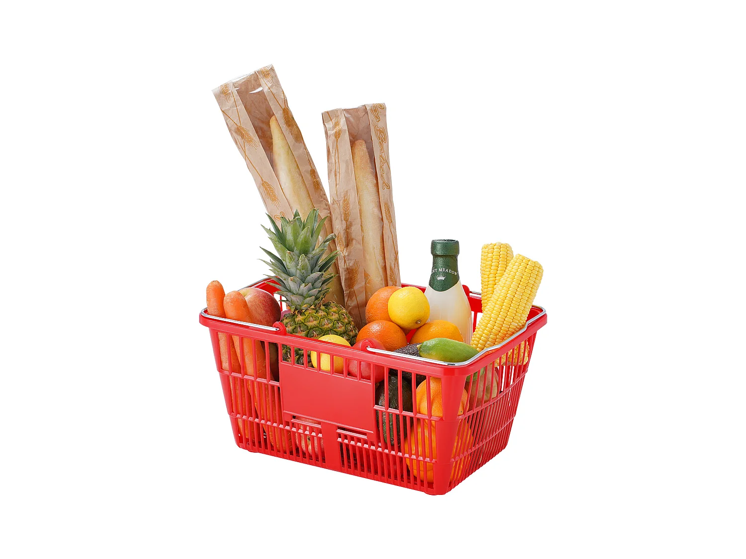 Voorraadkorbjes SucceBuy, 12 Stuk, 21 L Rood met Handgreep en Metaal Ondersteuning