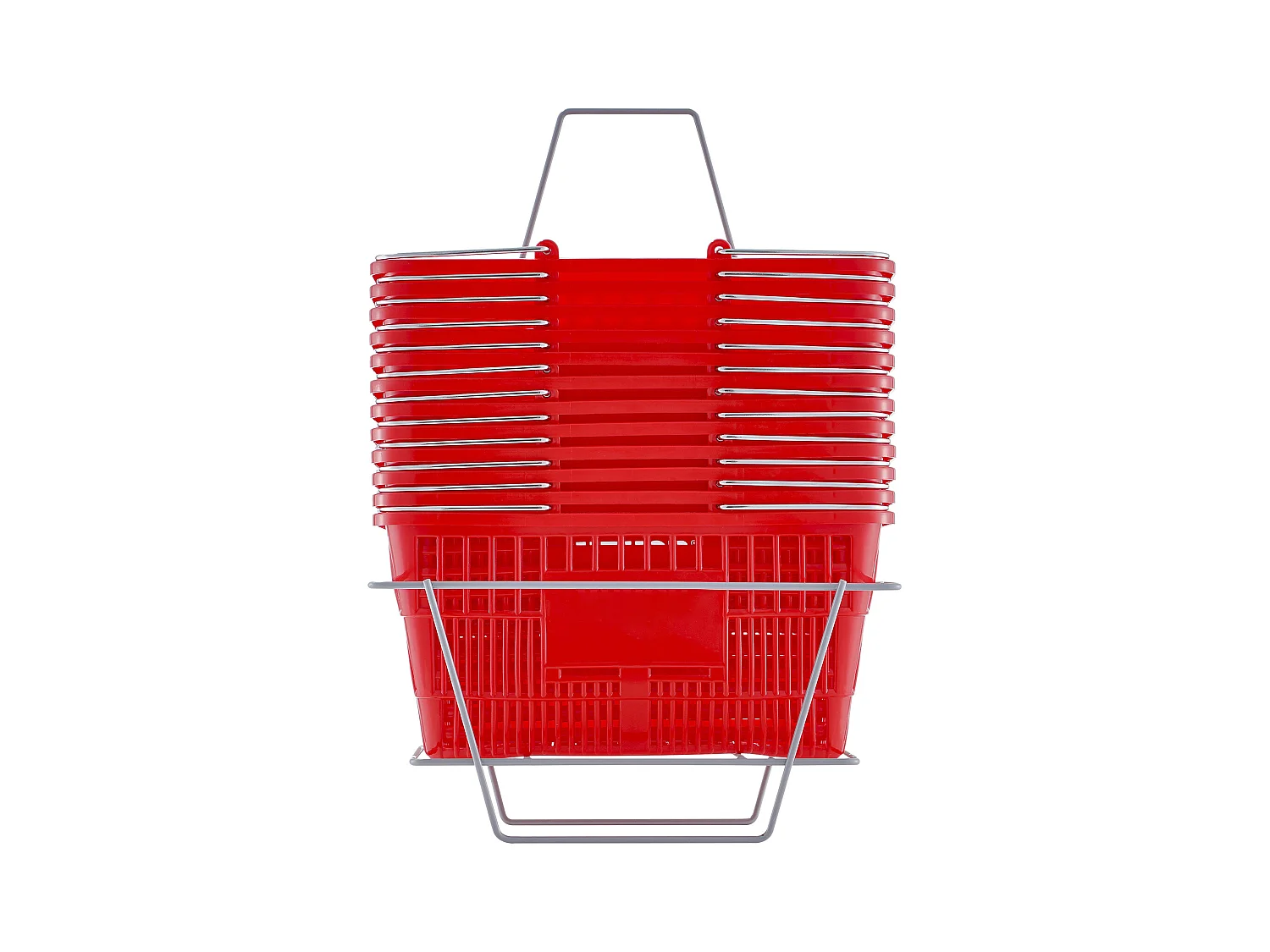Cesti per Provisioni SucceBuy, 12 Pz, 21 L Rosse con Manico e Supporto Metallico
