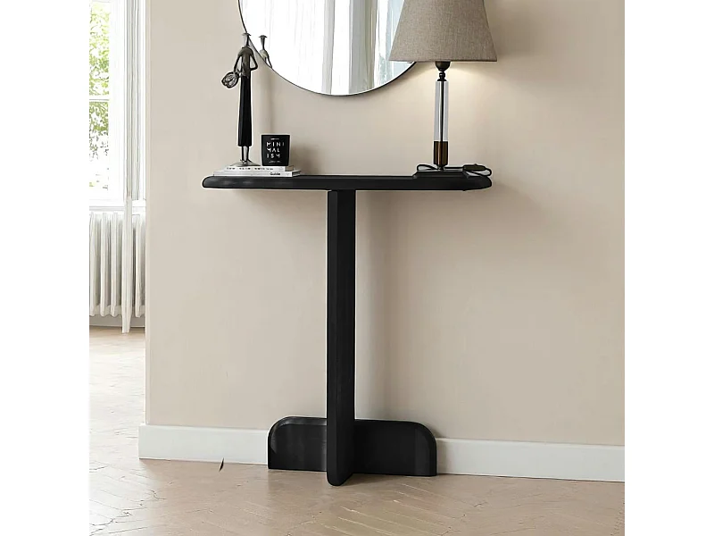 Console d'entrée design en bois grisé SITIA