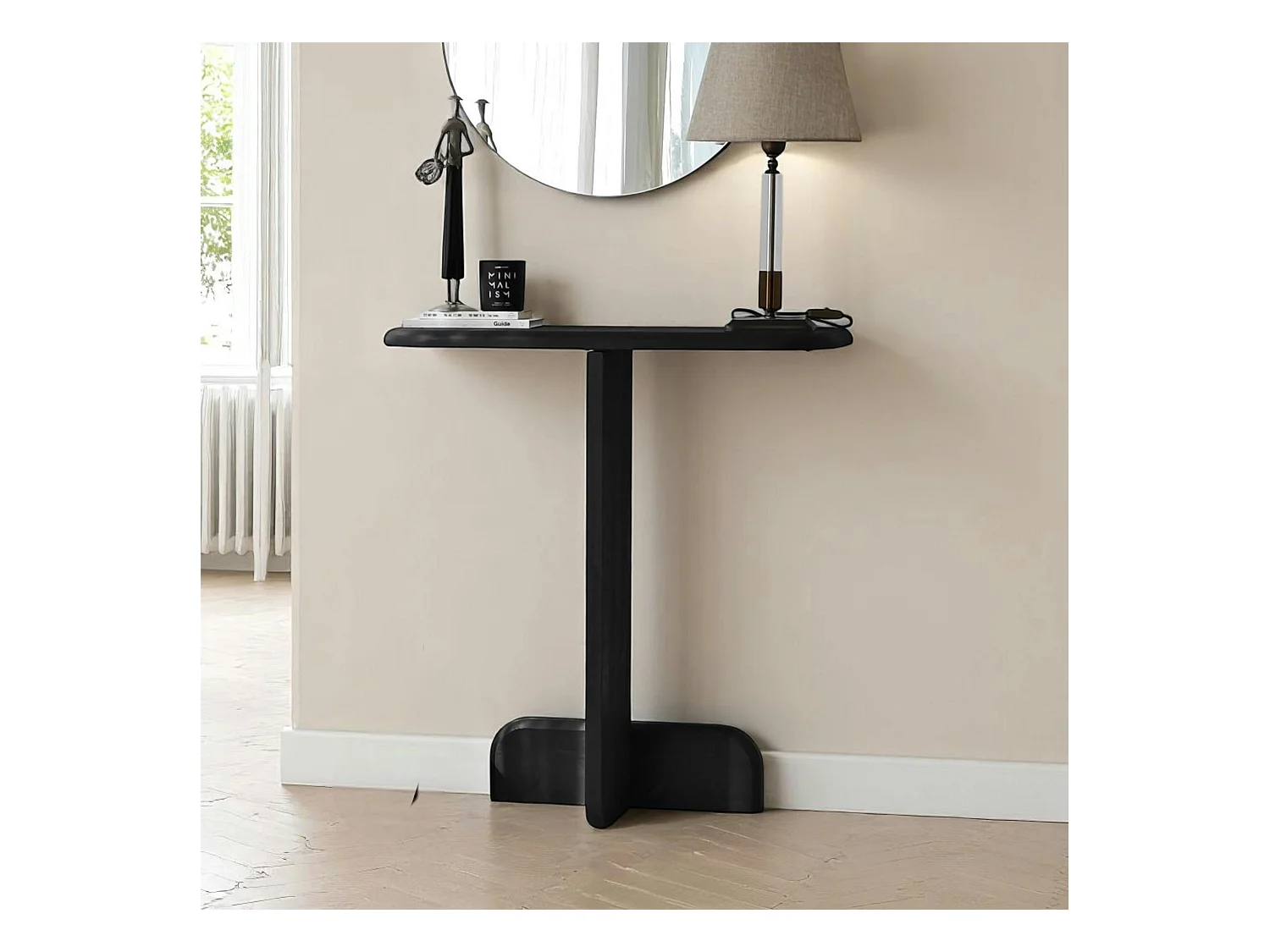 Console d'entrée design en bois grisé SITIA