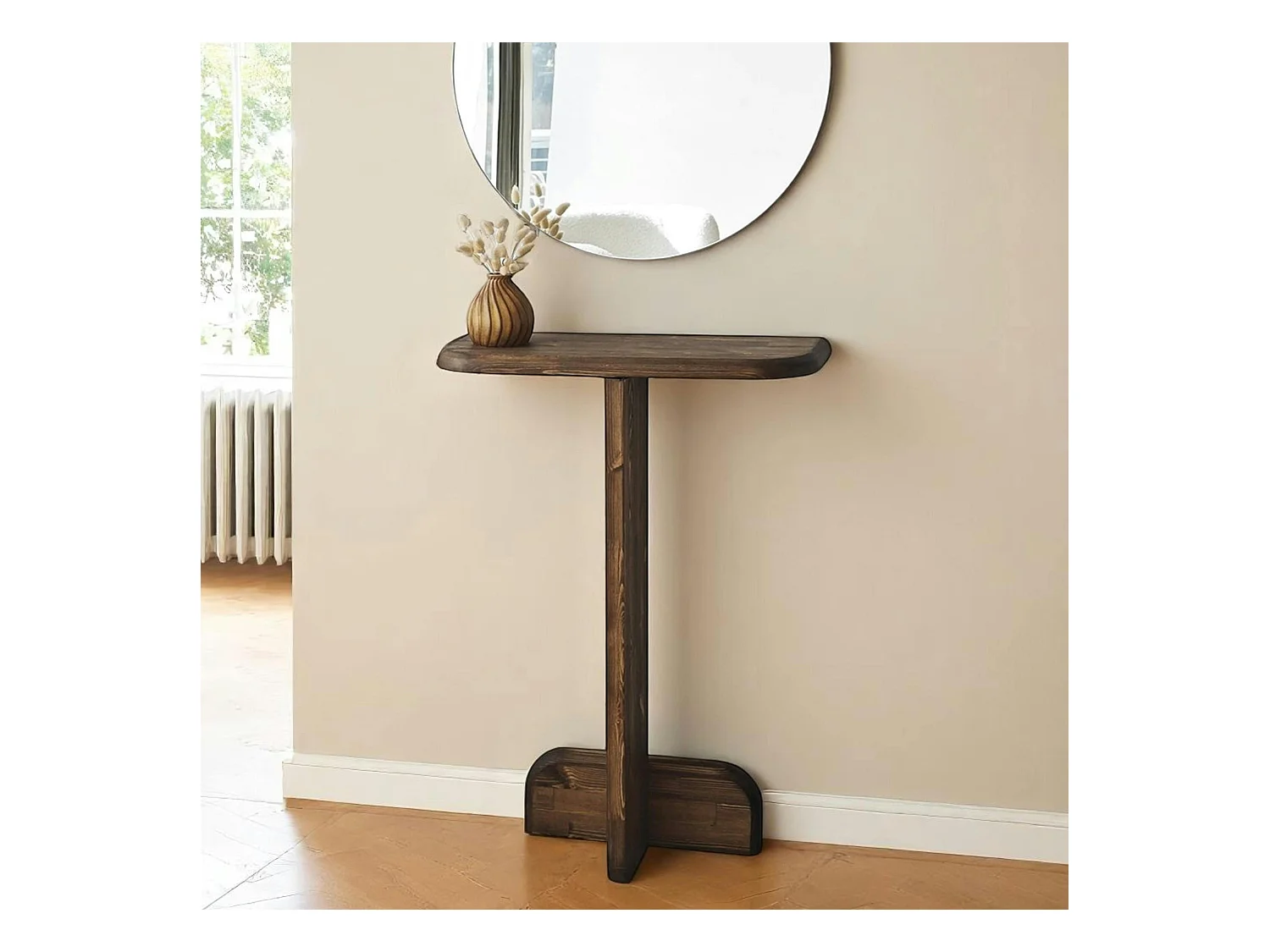 Console d'entrée design en bois brun SITIA