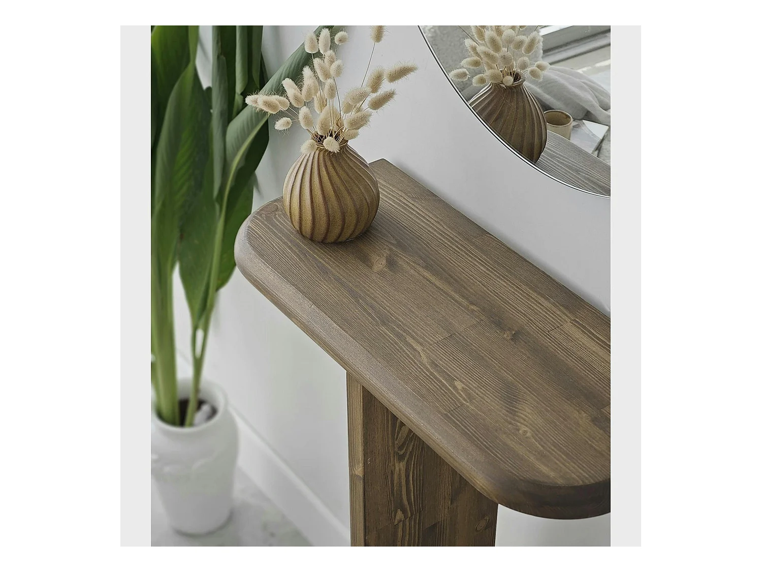 Console d'entrée design en bois brun SITIA