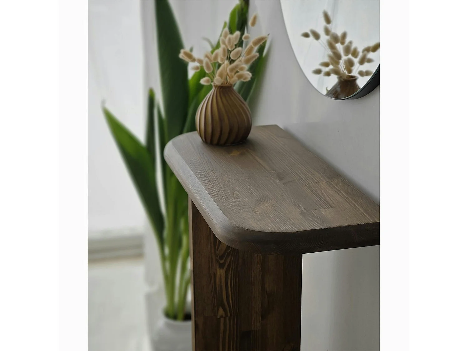 Console d'entrée design en bois brun SITIA