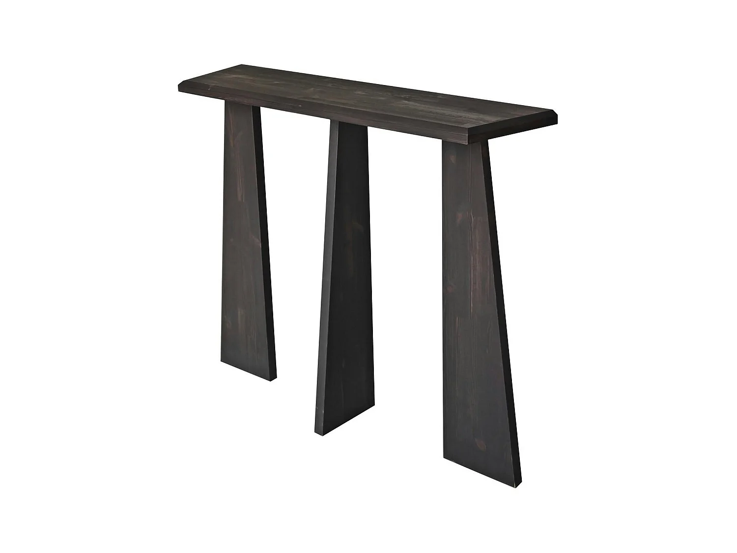 Console d'entrée en bois anthracite - 3 pieds SITIA