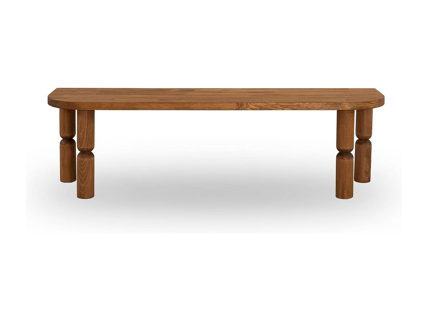Banc TV en bois marron - pieds tournés, 140 cm BOMA