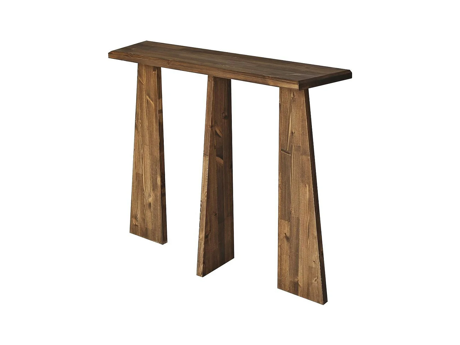 Console d'entrée en bois marron - 3 pieds SITIA