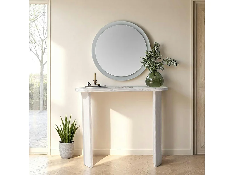 Console d'entrée moderne en bois blanc SITIA