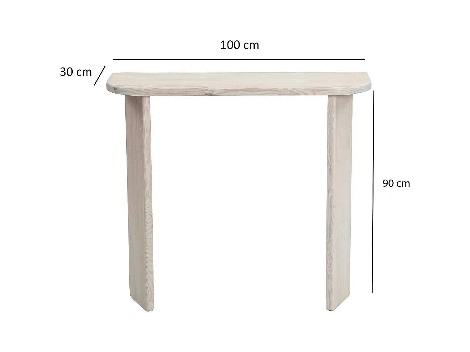 Console d'entrée moderne en bois blanc SITIA