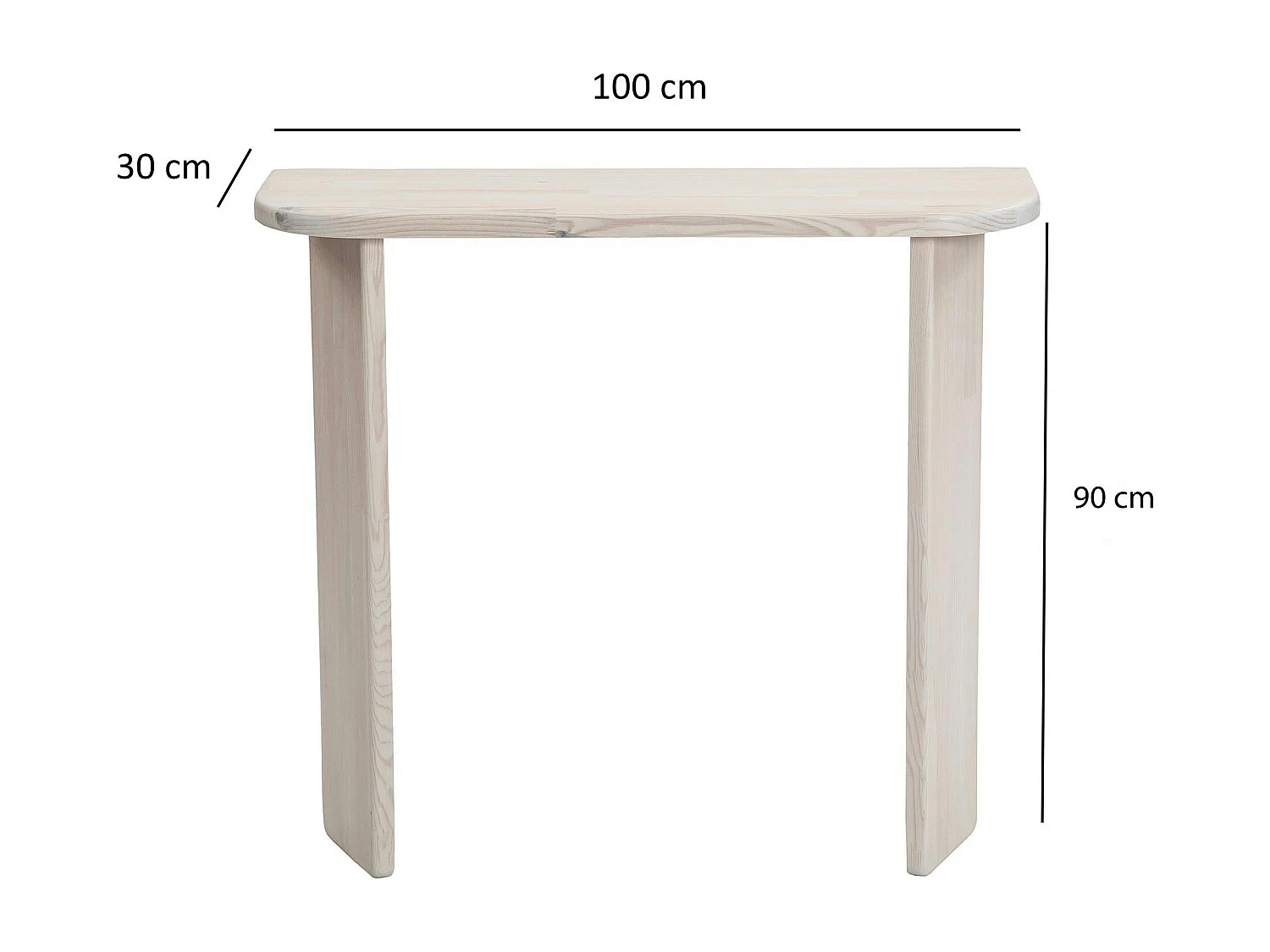 Console d'entrée moderne en bois blanc SITIA