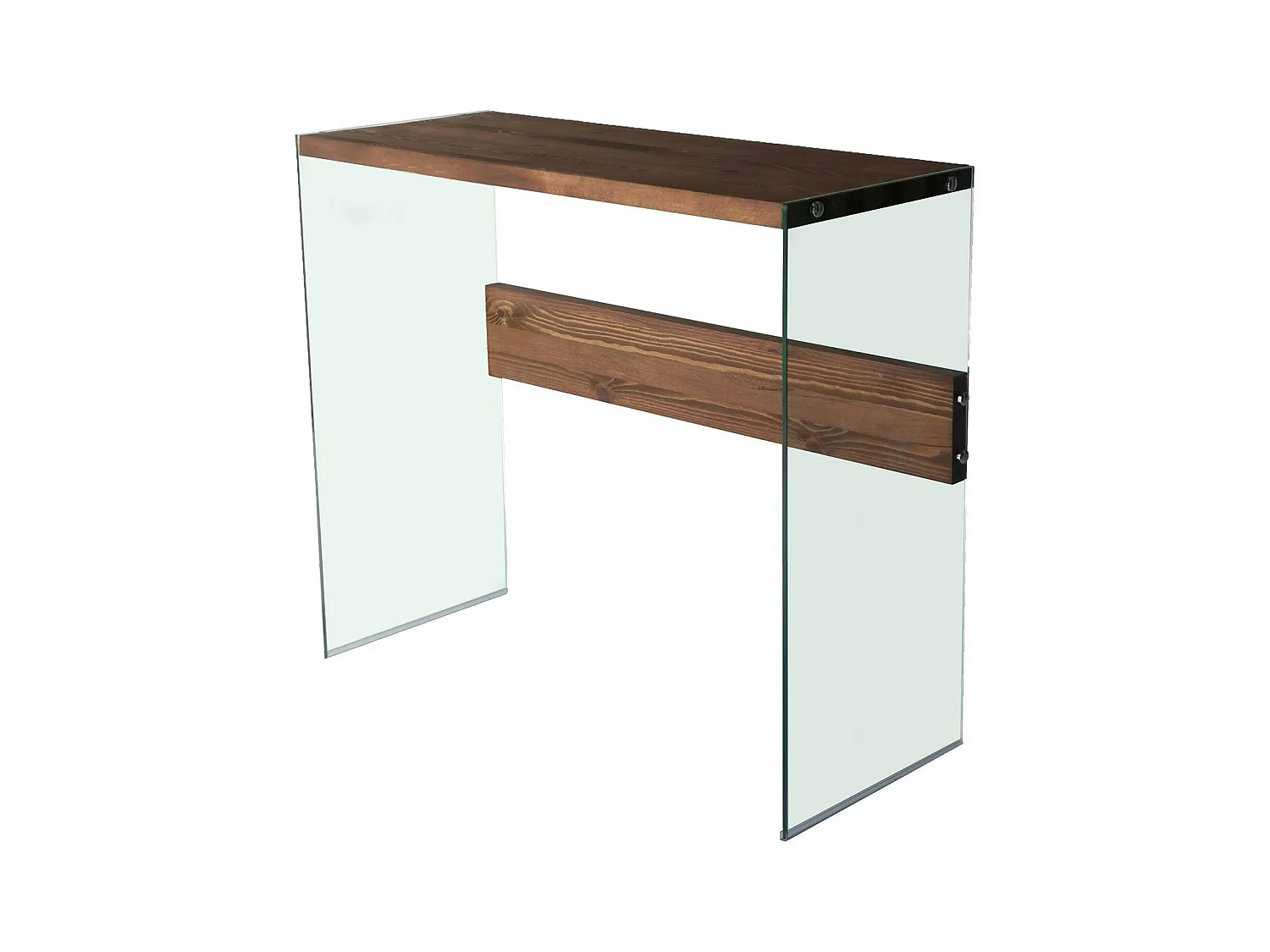Console d'entrée minimaliste en verre et bois brun LHASA