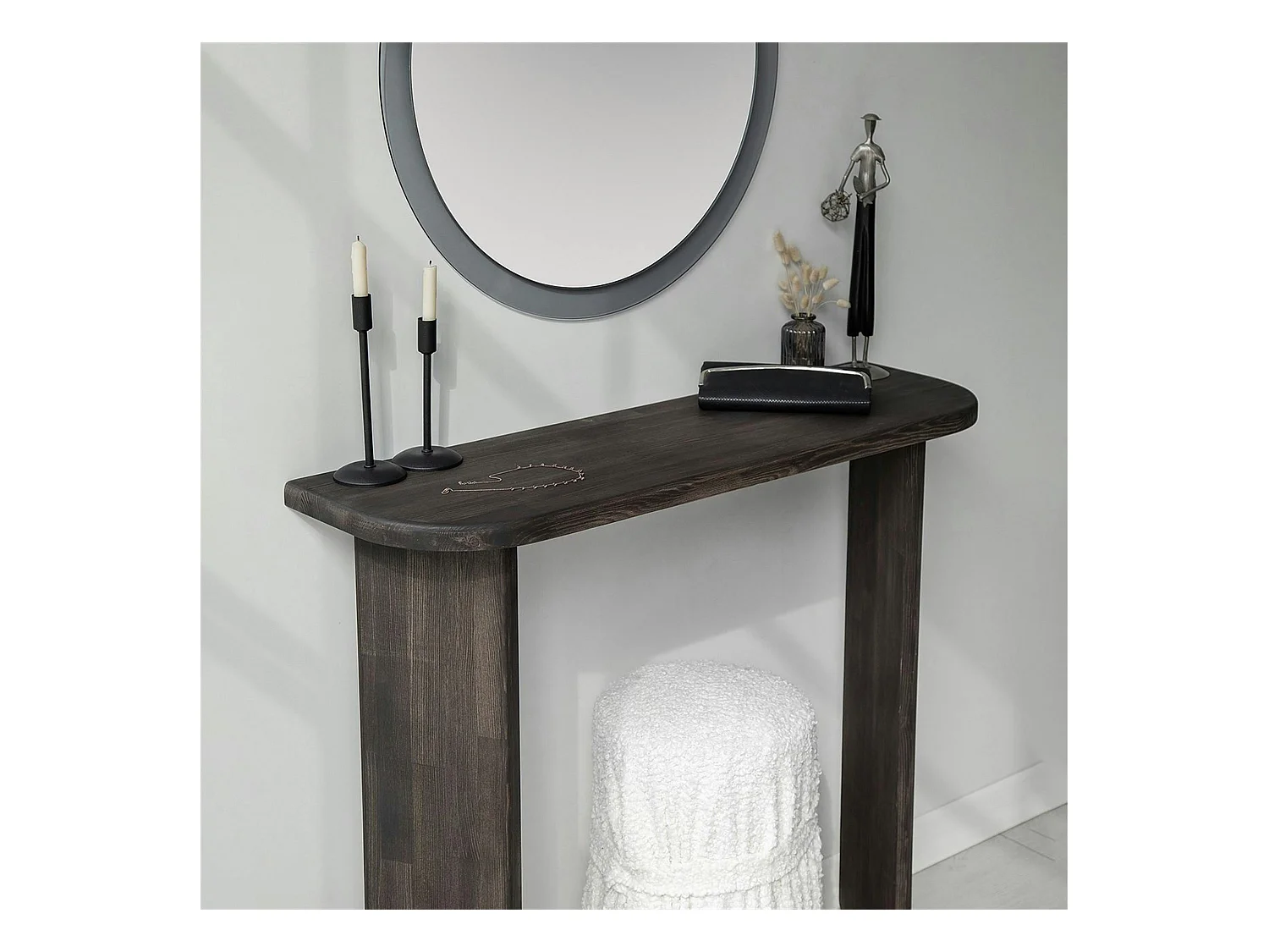 Console d'entrée moderne en bois grisé SITIA