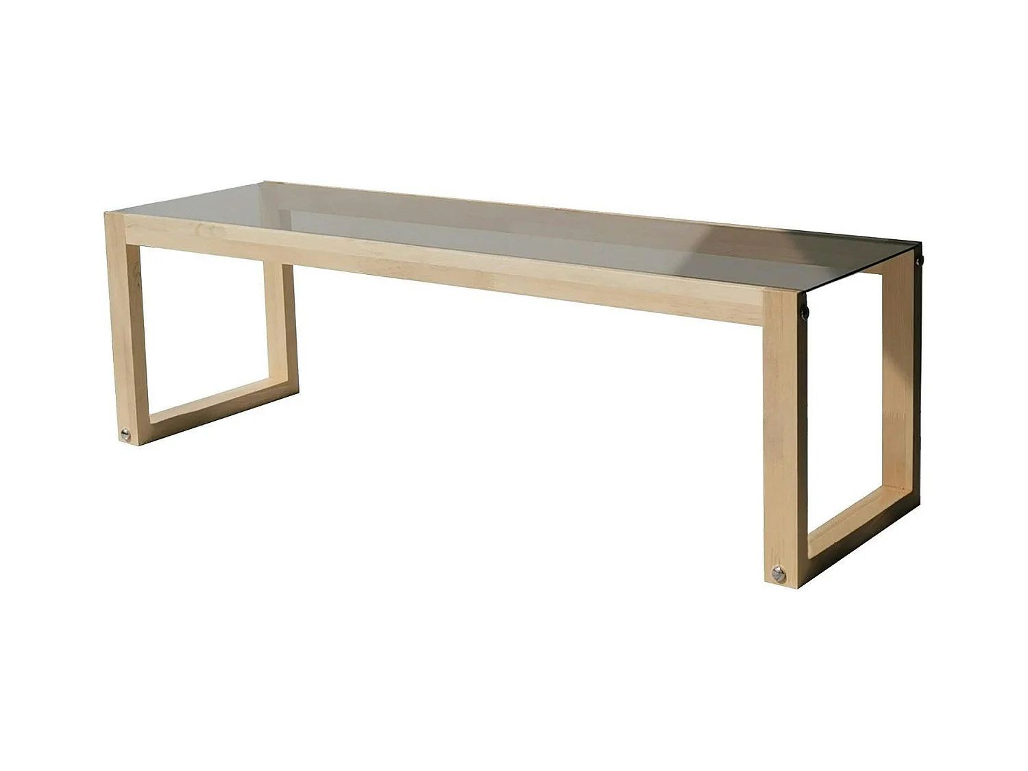 Meuble TV bois blond verre fumé - 130 cm, scandi LHASA