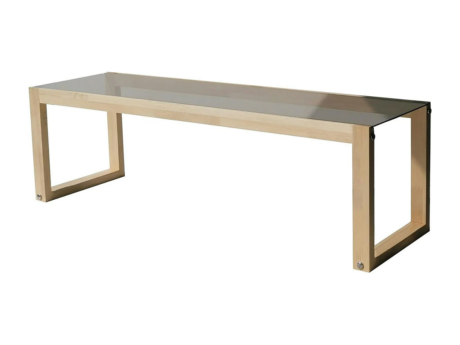 Meuble TV bois blond verre fumé - 130 cm, scandi LHASA