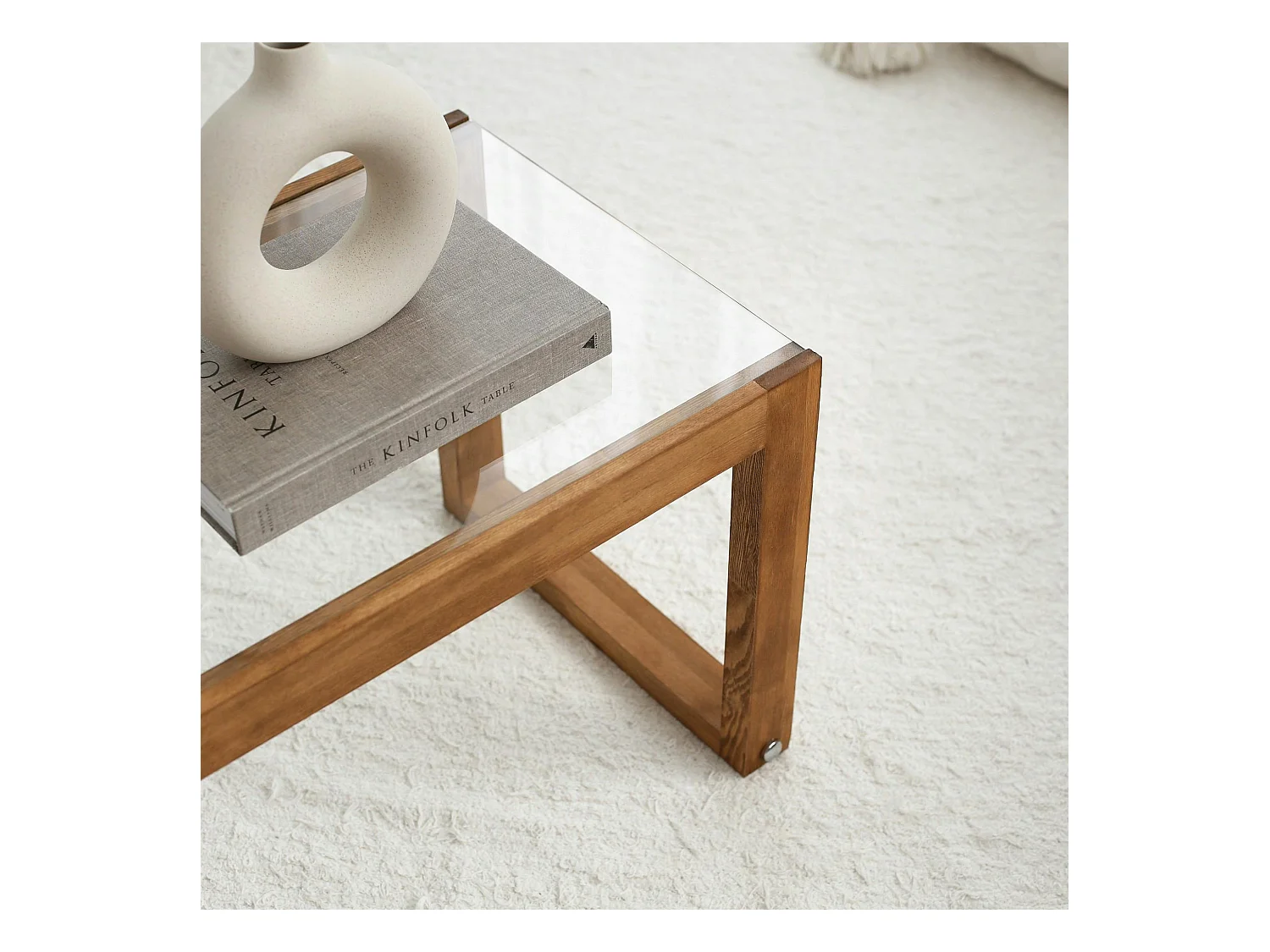 Meuble TV bois brun et verre - 130 cm, moderne LHASA