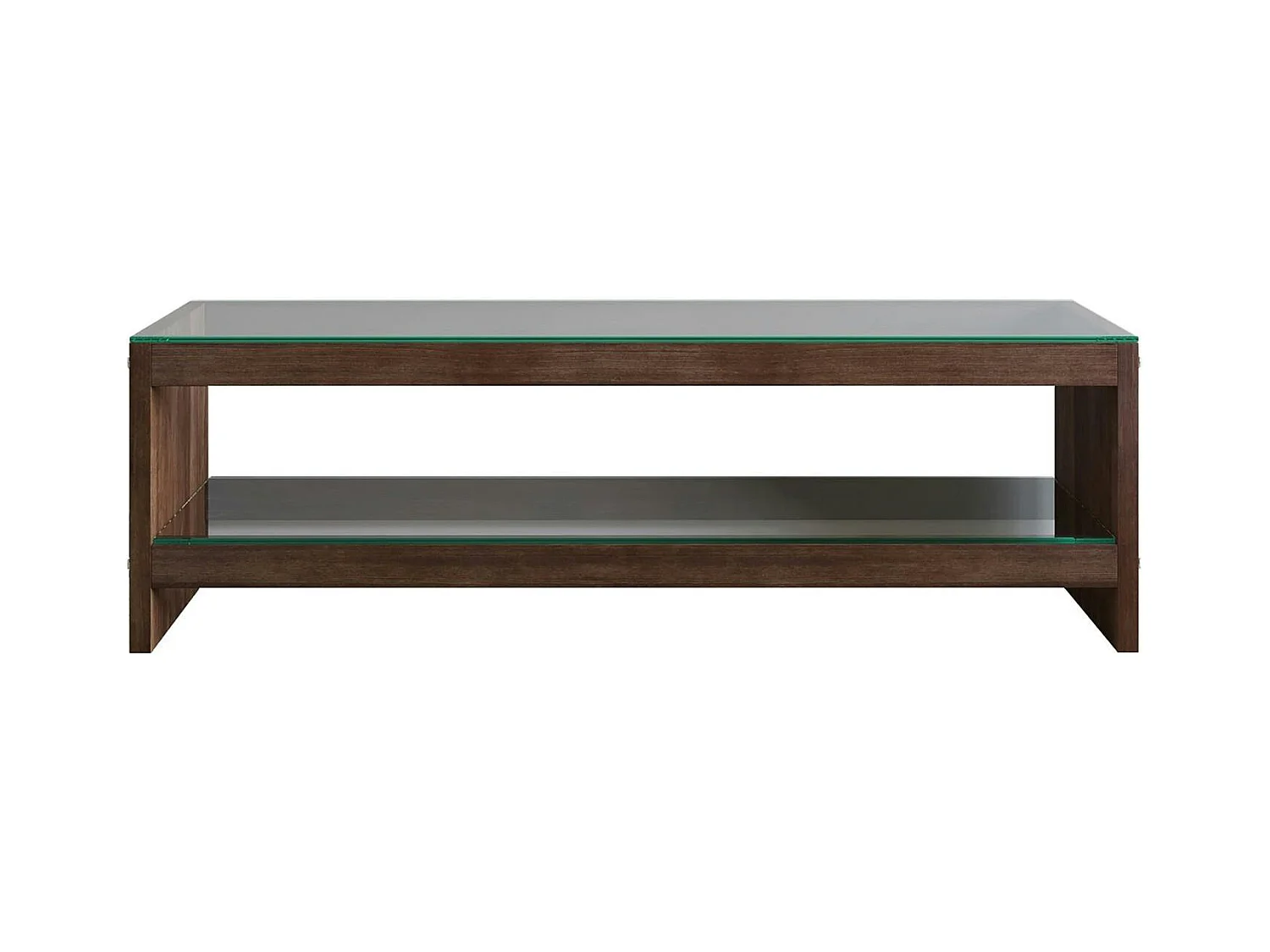 Meuble TV en bois brun et verre - 140 cm LHASA