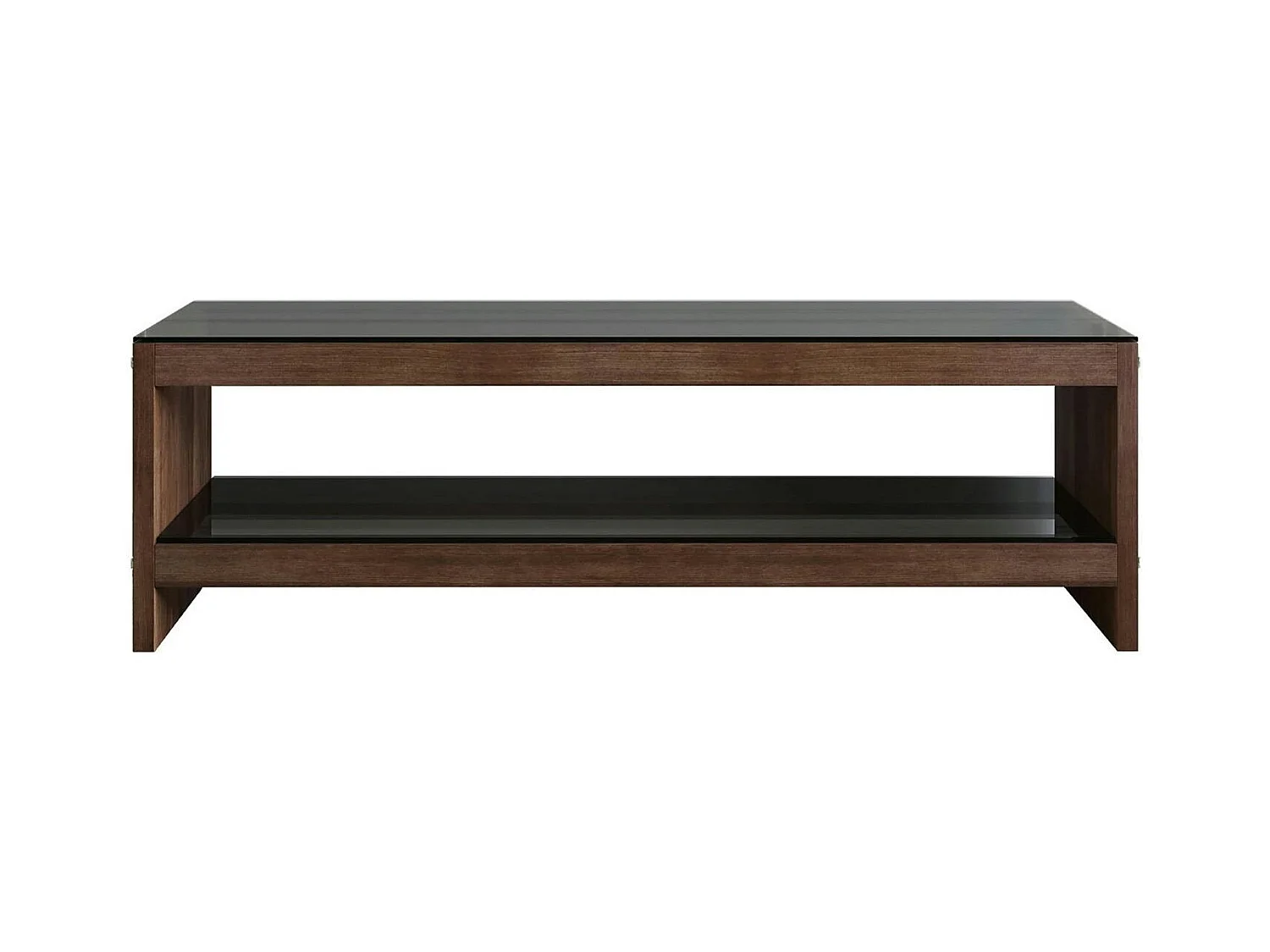 Meuble TV en bois brun et verre fumé - LHASA