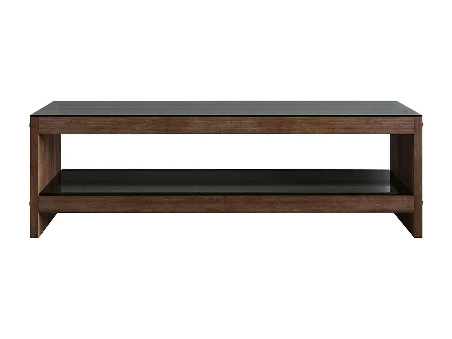 Meuble TV en bois brun et verre fumé - LHASA