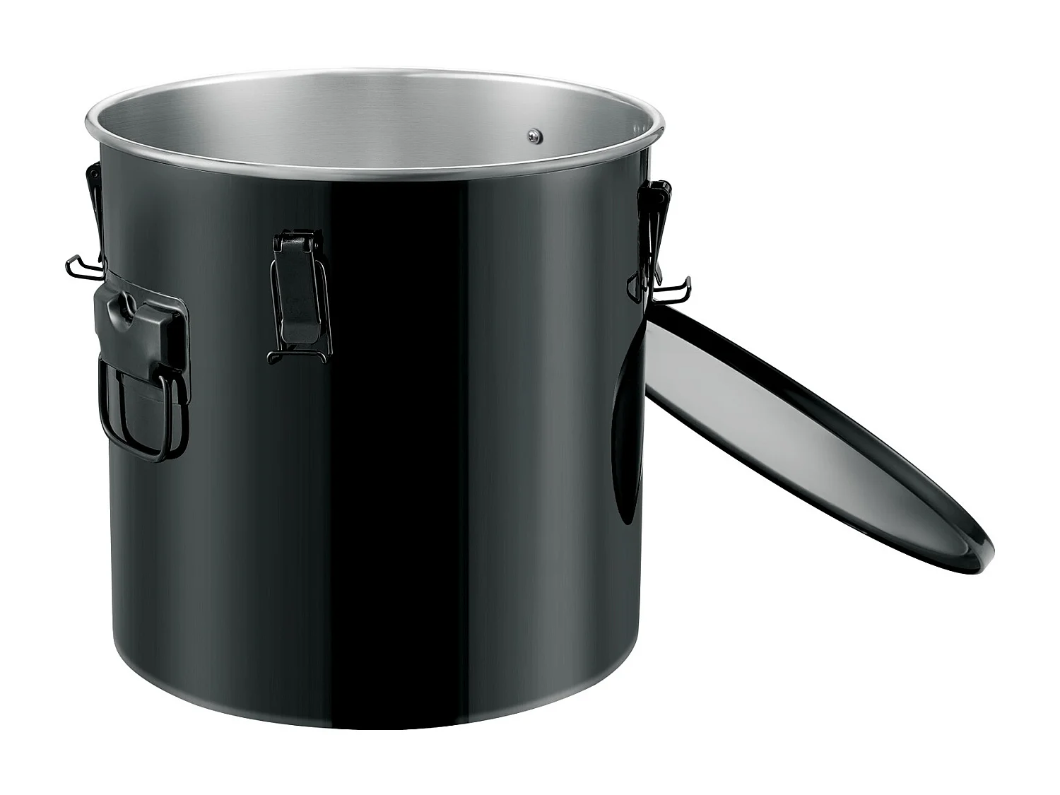 Seau à Graisse SucceBuy pour Friteuse, Seau de 37 L avec Sac Filtrant, Noir, Acier au Carbone avec Revêtement Antirouille