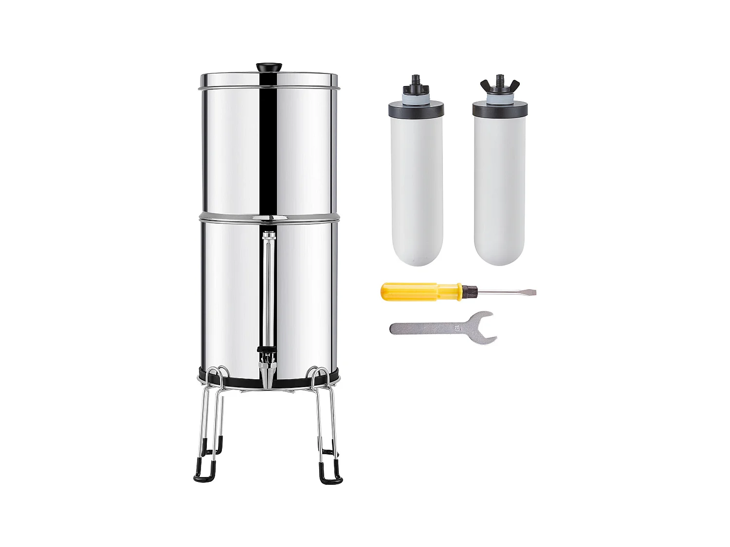 Wasserfilter durch Gravitation betrieben SucceBuy, Gravitations-Wassersystem 8,5 L 2 Filter