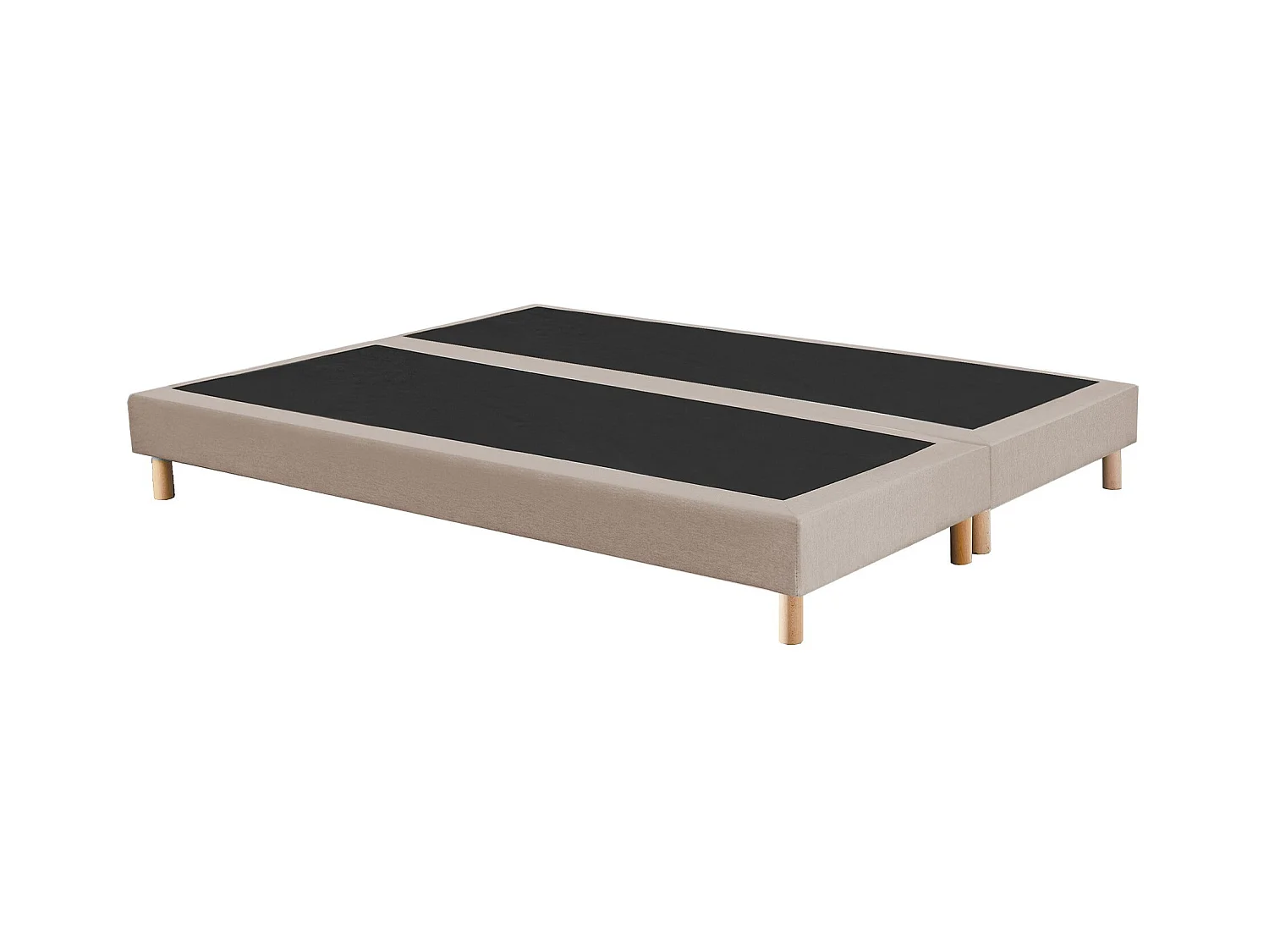 Pack matelas ressorts ASTRE, sommier, couette et oreillers français Dimensions - 2x80 x 200 cm, Sommier - Beige