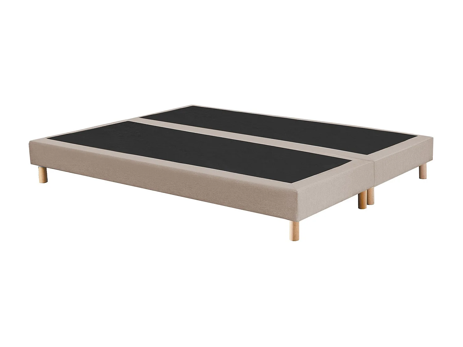 Pack matelas ressorts ASTRE, sommier, couette et oreillers français Dimensions - 2x80 x 200 cm, Sommier - Beige
