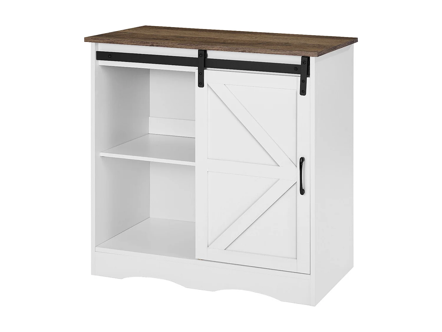 Meuble de Bar à Café SucceBuy, 80 x 35 x 80 cm, 3 Niveaux avec Porte Coulissante