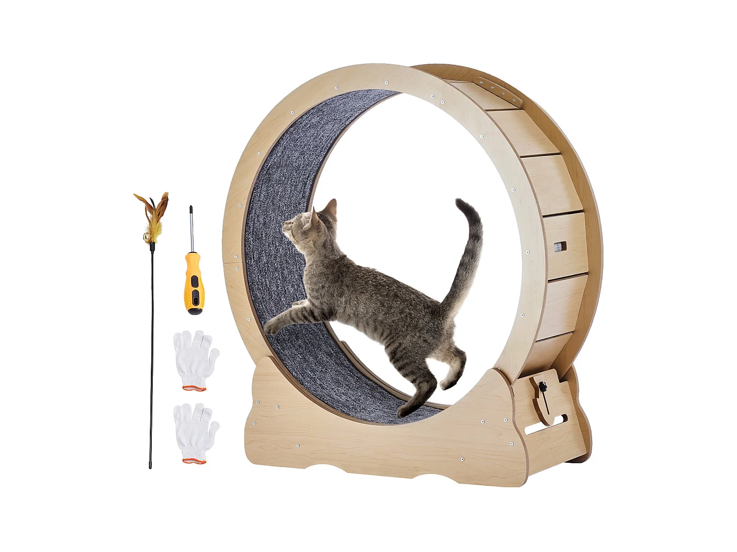 Roue d'Exercice pour Chat, SucceBuy Cat Exercise Wheel Grand Tapis Roulant d'Intérieur pour Chat 91 cm