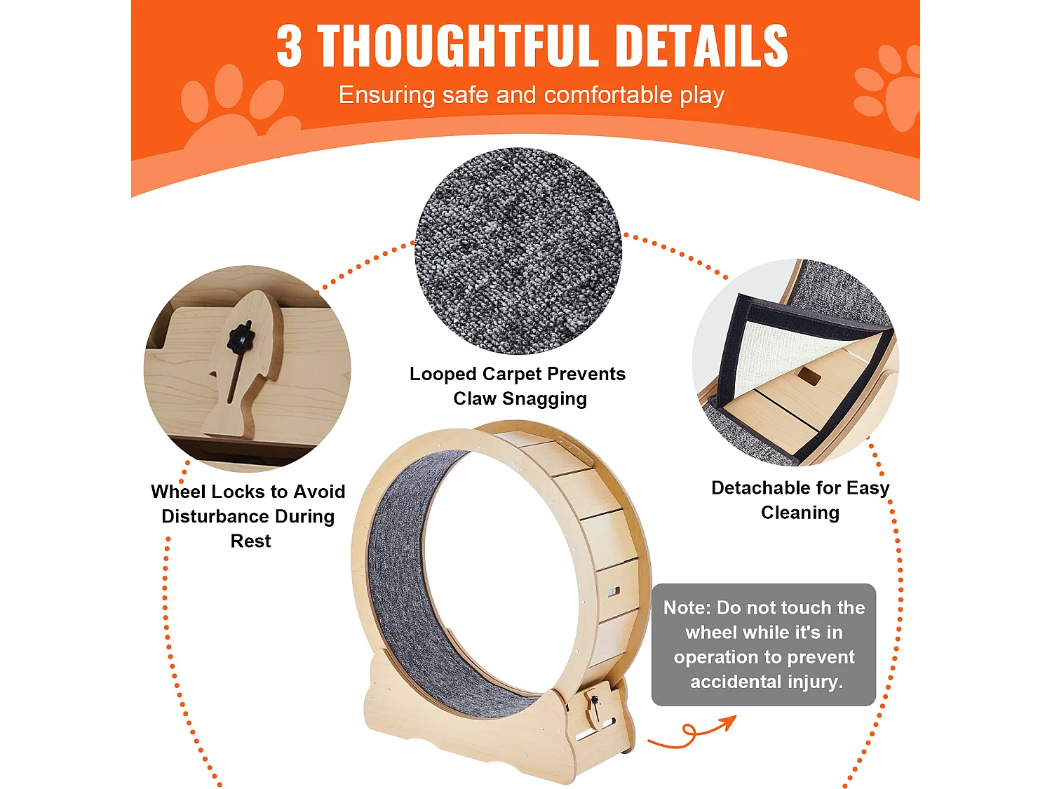 Roue d'Exercice pour Chat, SucceBuy Cat Exercise Wheel Grand Tapis Roulant d'Intérieur pour Chat 91 cm