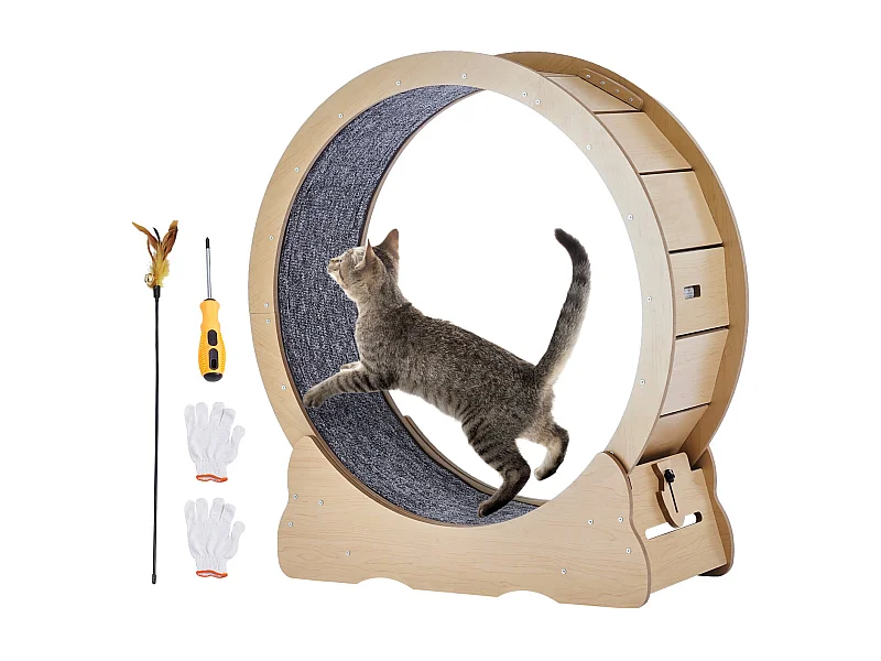 Roue d'Exercice pour Chat, SucceBuy Cat Exercise Wheel Grand Tapis Roulant d'Intérieur pour Chat 91 cm