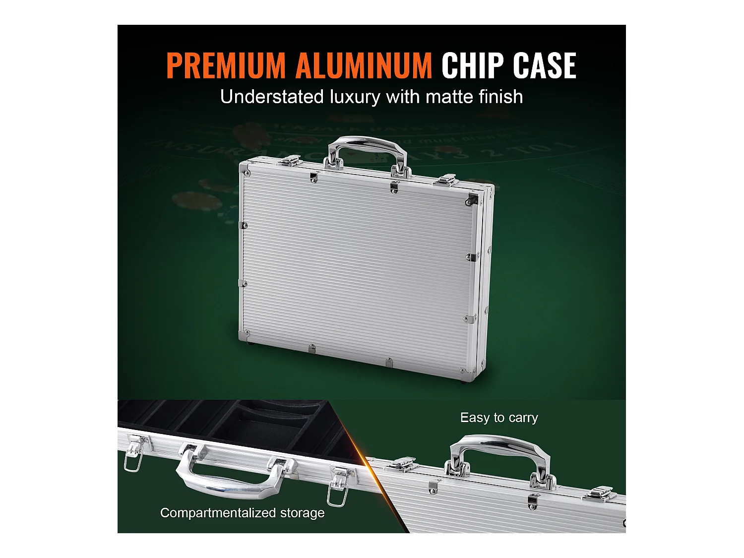 Mallette de Poker, SucceBuy Lot de 500 Jetons de Poker avec Étui en Aluminium, Cartes, Jetons de 11.5 g