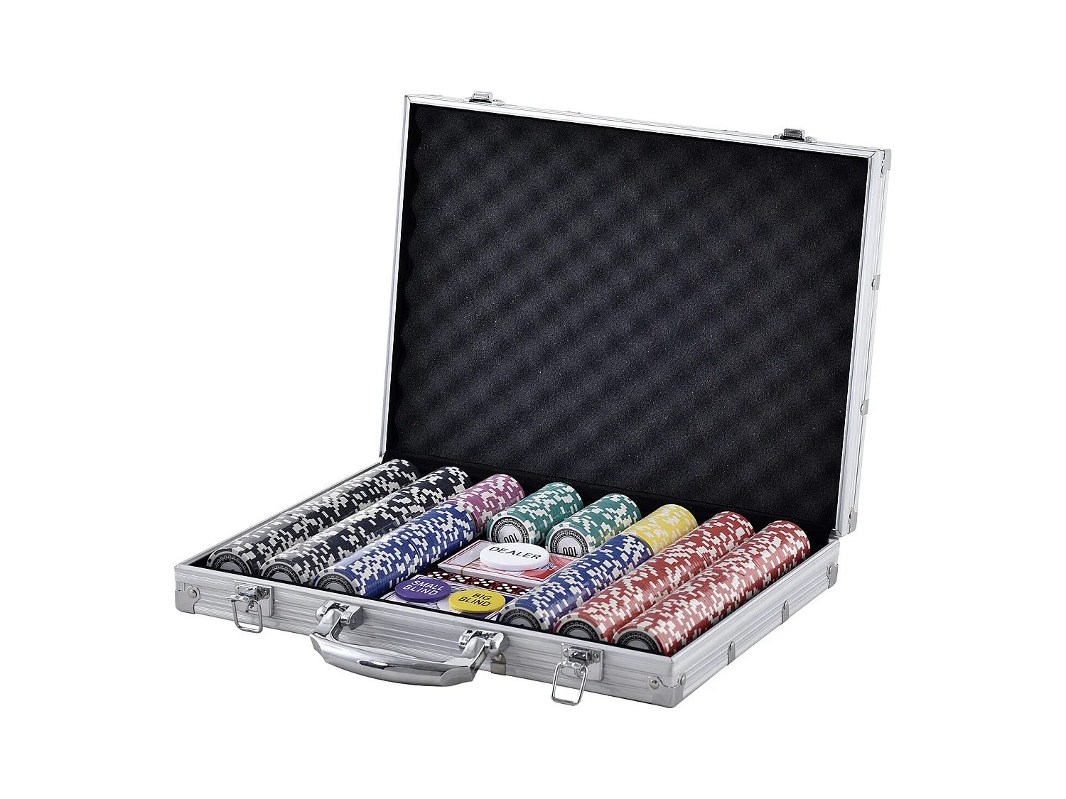 Mallette de Poker, SucceBuy Lot de 500 Jetons de Poker avec Étui en Aluminium, Cartes, Jetons de 11.5 g