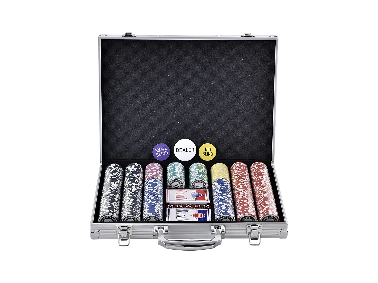 Mallette de Poker, SucceBuy Lot de 500 Jetons de Poker avec Étui en Aluminium, Cartes, Jetons de 11.5 g