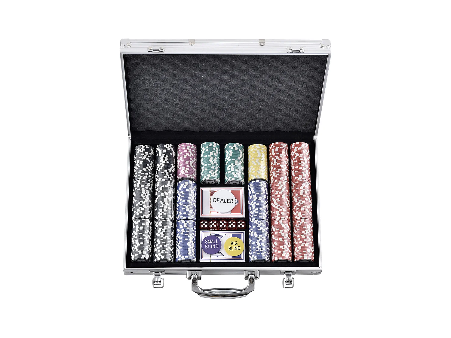 Mallette de Poker, SucceBuy Lot de 500 Jetons de Poker avec Étui en Aluminium, Cartes, Jetons de 11.5 g