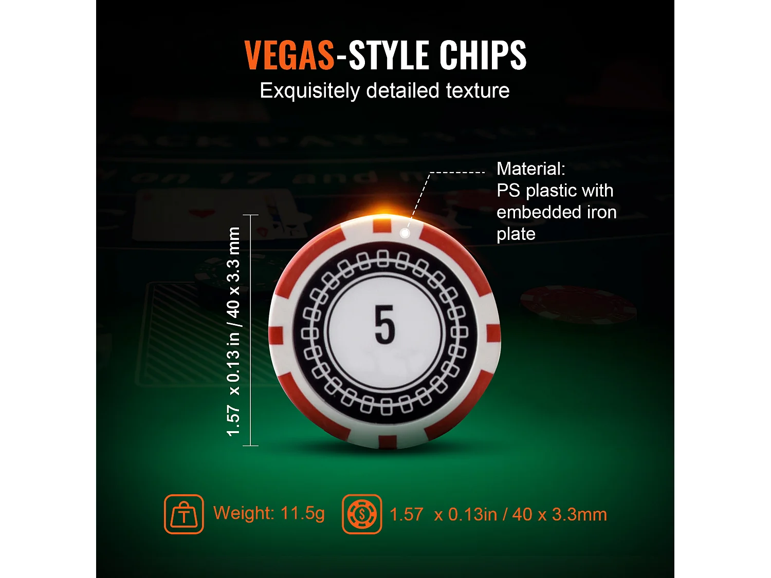 Mallette de Poker, SucceBuy Lot de 500 Jetons de Poker avec Étui en Aluminium, Cartes, Jetons de 11.5 g