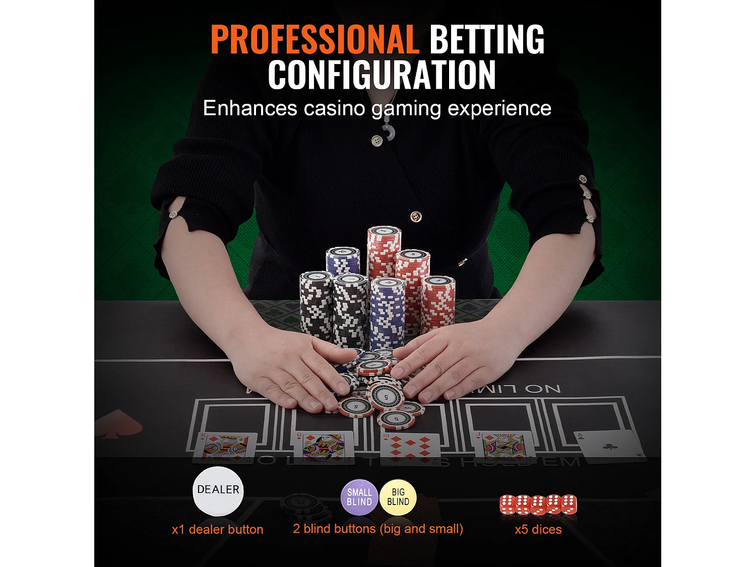 Mallette de Poker, SucceBuy Lot de 500 Jetons de Poker avec Étui en Aluminium, Cartes, Jetons de 11.5 g