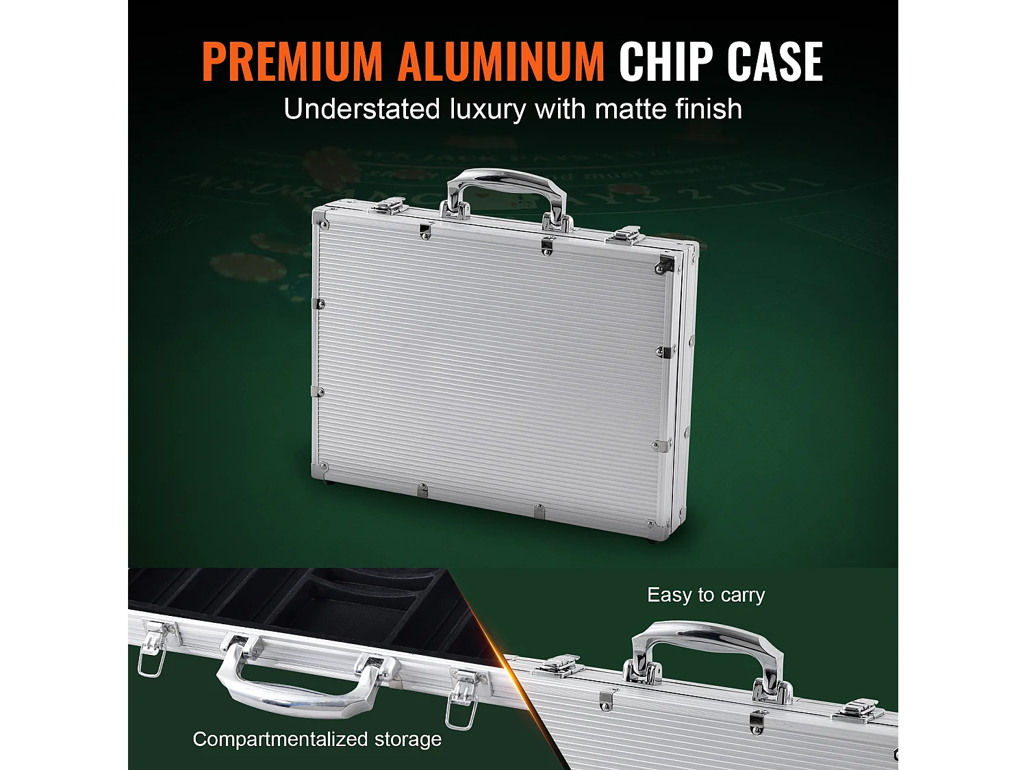 Mallette de Poker, SucceBuy Lot de 500 Jetons de Poker avec Étui en Aluminium, Cartes, Jetons de 11.5 g