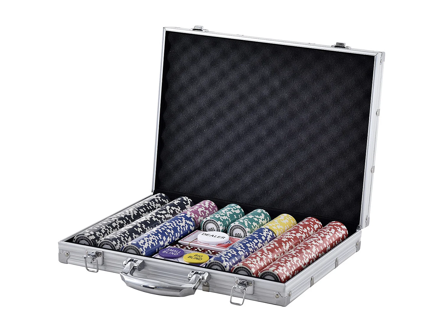 Mallette de Poker, SucceBuy Lot de 500 Jetons de Poker avec Étui en Aluminium, Cartes, Jetons de 11.5 g