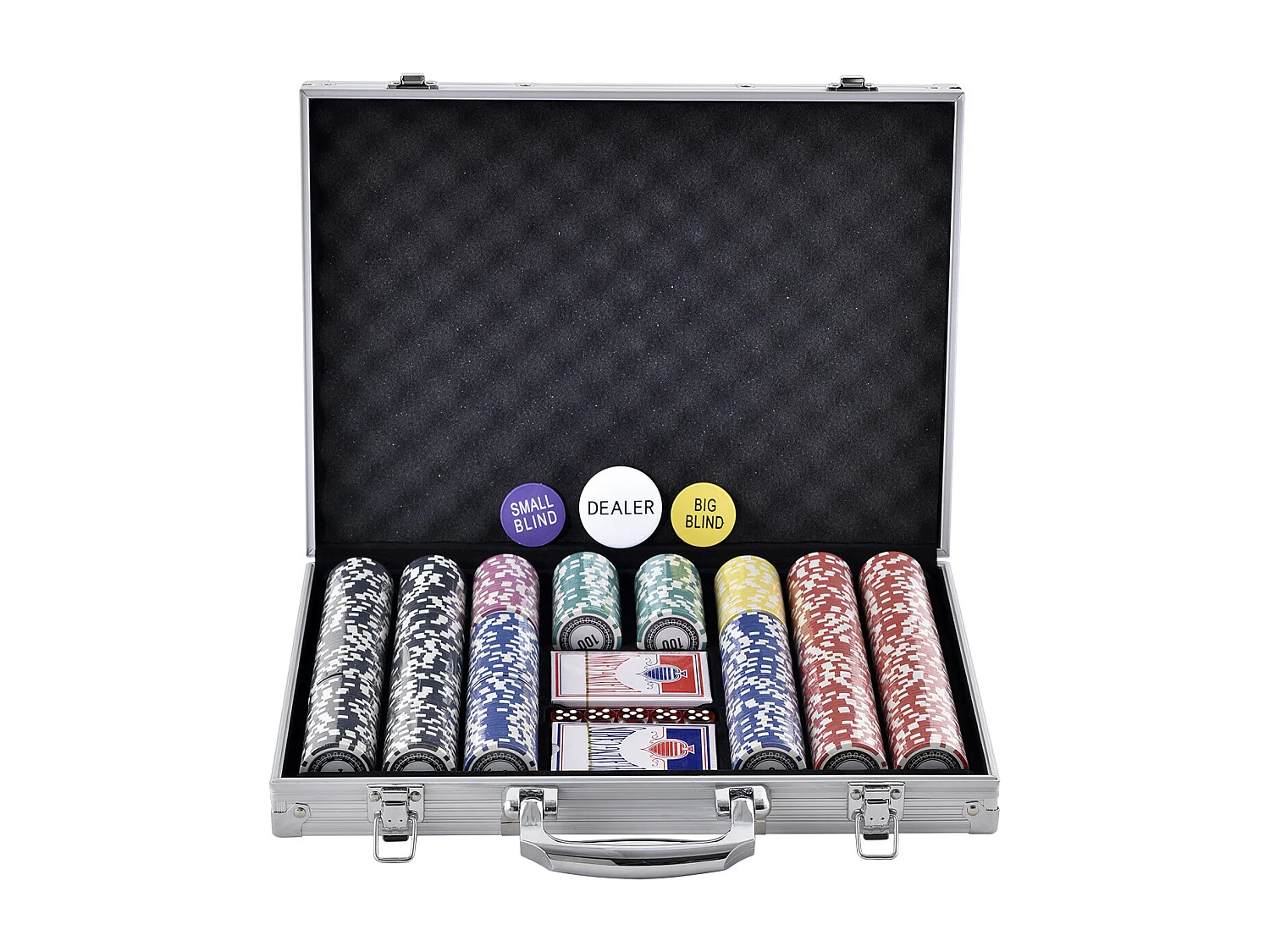 Mallette de Poker, SucceBuy Lot de 500 Jetons de Poker avec Étui en Aluminium, Cartes, Jetons de 11.5 g