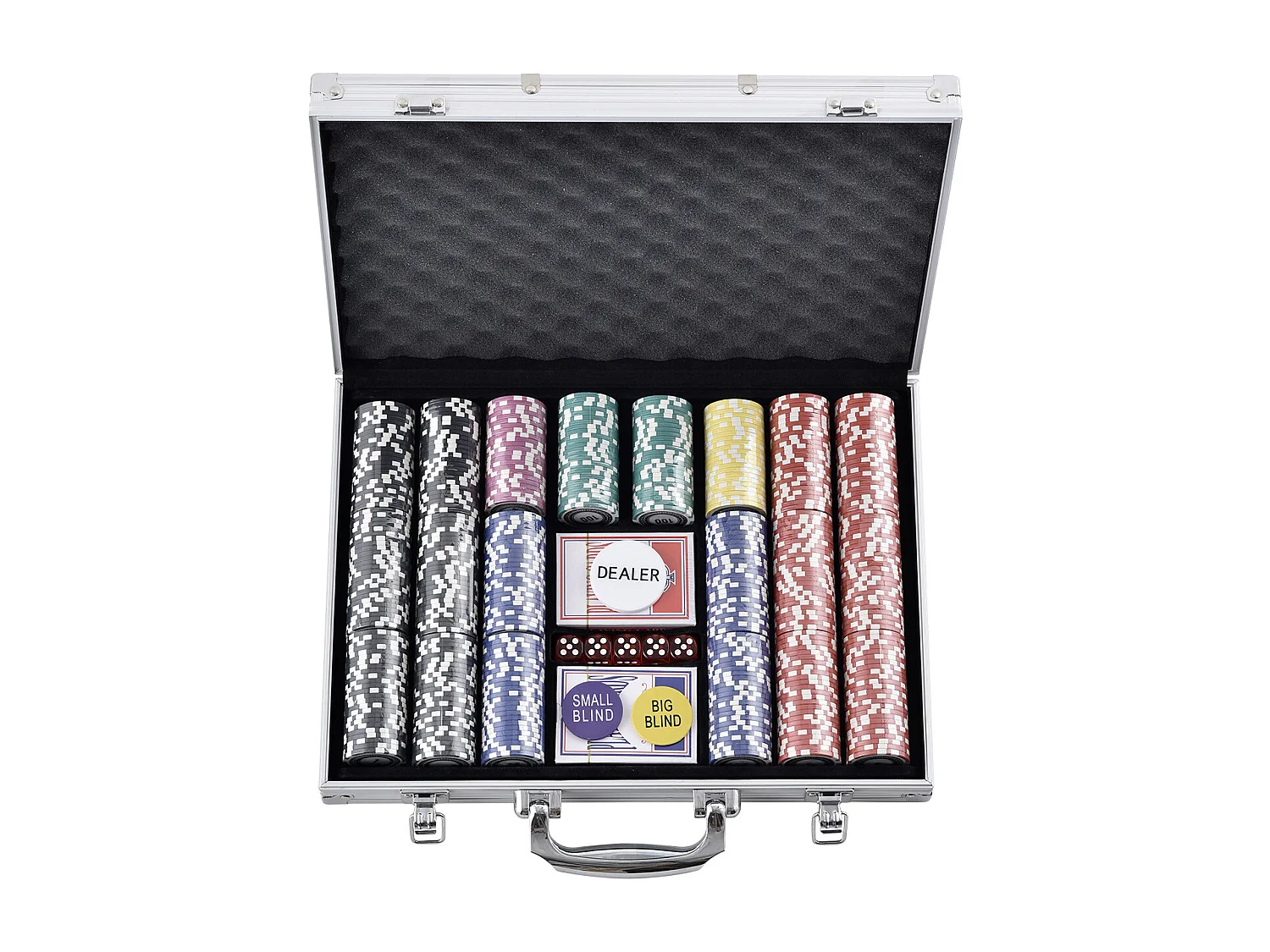 Mallette de Poker, SucceBuy Lot de 500 Jetons de Poker avec Étui en Aluminium, Cartes, Jetons de 11.5 g